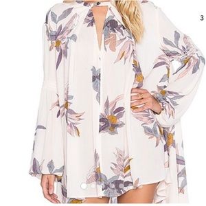 FREE PEOPLE tree swing TOP PINK FLORAL TUNIC